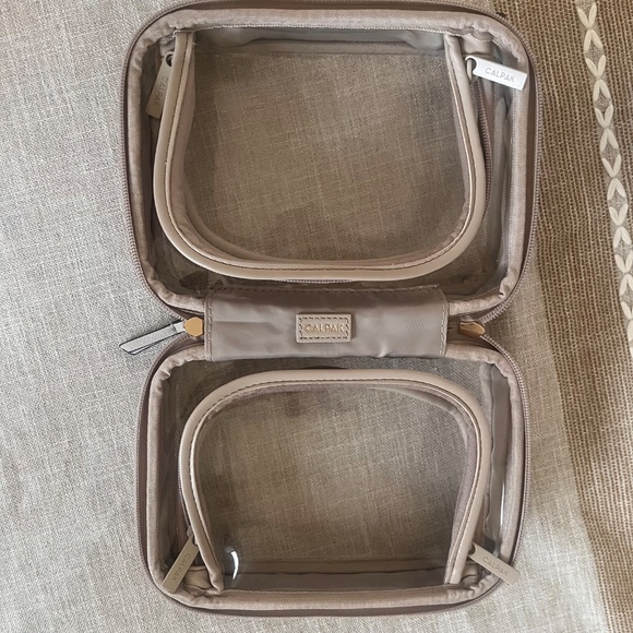 CALPAK Mini Clear Cosmetics Case Stone 8" x 6" x 4" - Picture 5 of 6